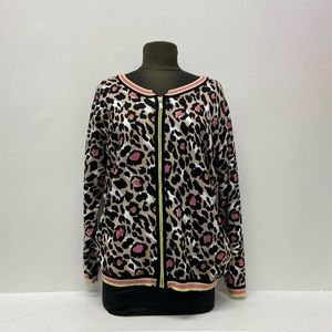 Parisian Leopard-Print Zipper Cardigan